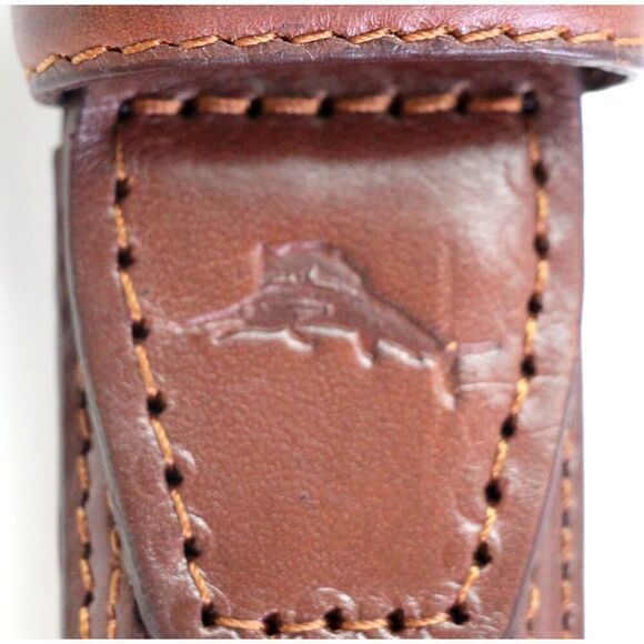 Tommy Bahama WOVEN BROWN REAL LEATHER 1 1/8"Wd DRESS MEN'S BELT Sz 40/100 (t55 - Picture 12 of 16